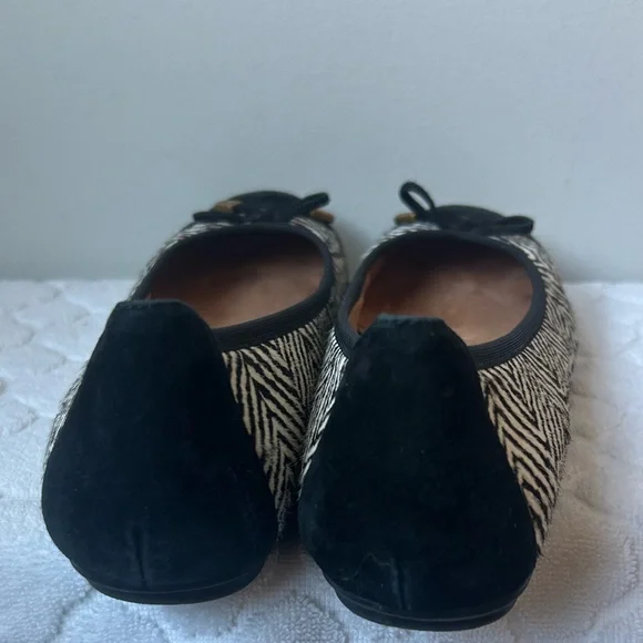 Vionic Spark Minna ballet flats black white zebra-patterned calf hair 8.5 Narrow - Picture 3 of 7